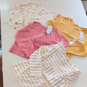 Kids Bundle Set Size 8 - Pink, Mustard, Cream & White Stripes